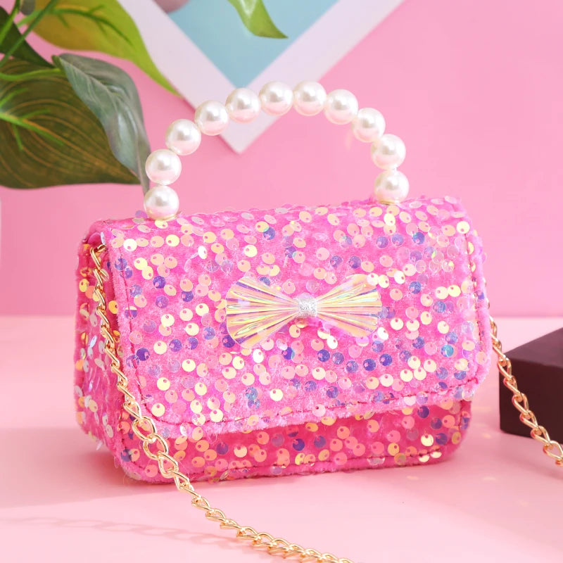 New Kids Sequins Crossbody Bags for Girls Coin Wallet Pouch Cute Child Tier Tots Kids