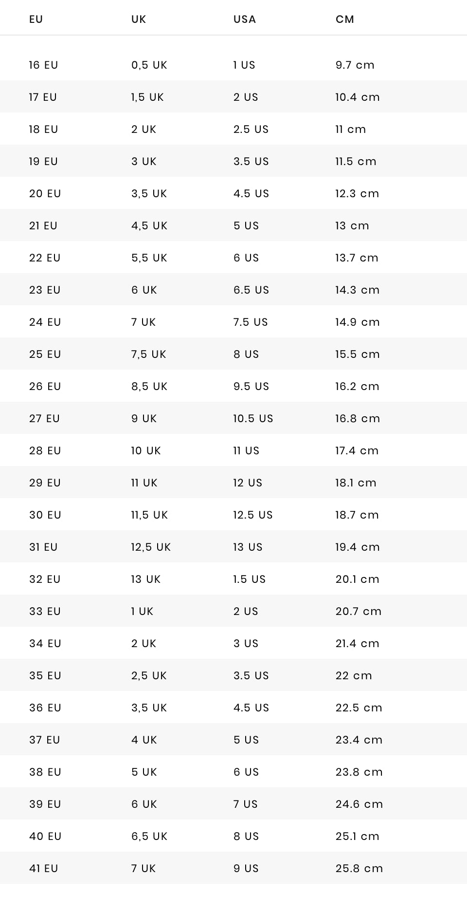 Boys shoe sizes us online