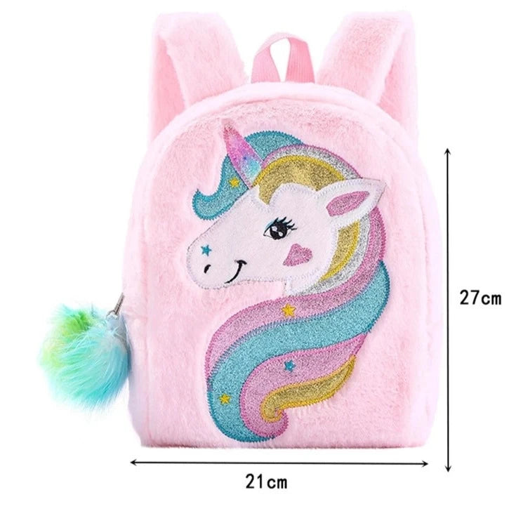 Kids Unicorn Backpack - Durable PU with Zipper Closure