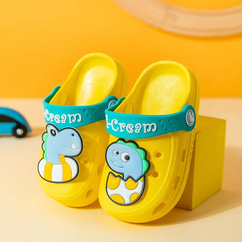 Summer Kids Sandals Hole Children's Shoes Slippers Soft Anti-Skid Cartoon DIY Design Hole Baby Shoes Sandy Beach For Boys Girls