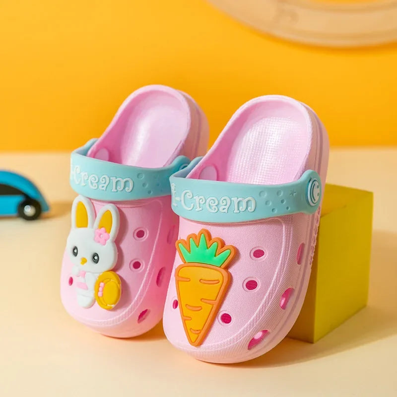 Summer Kids Sandals Hole Children's Shoes Slippers Soft Anti-Skid Cartoon DIY Design Hole Baby Shoes Sandy Beach For Boys Girls