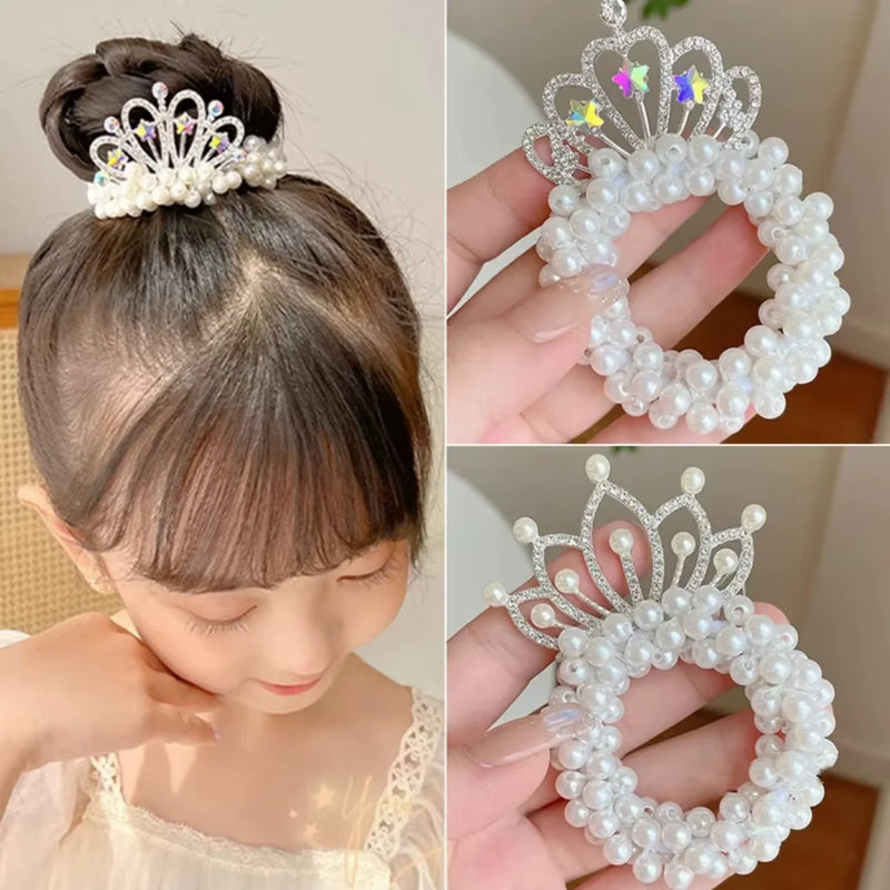 Princess Crown Pearl Hair Ties