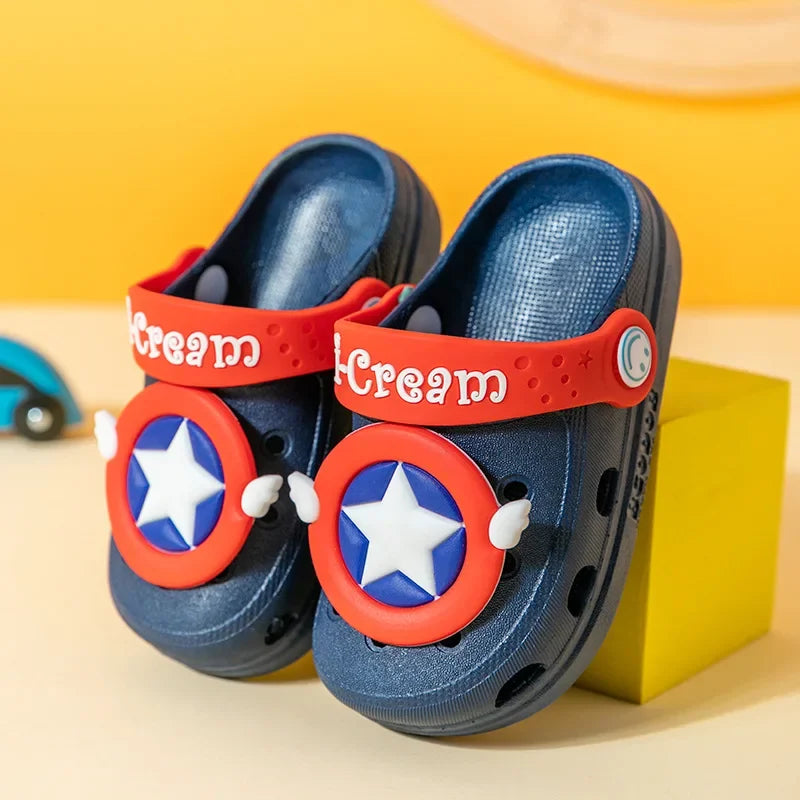 Summer Kids Sandals Hole Children's Shoes Slippers Soft Anti-Skid Cartoon DIY Design Hole Baby Shoes Sandy Beach For Boys Girls