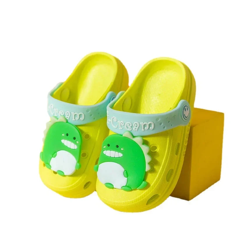 Summer Kids Sandals Hole Children's Shoes Slippers Soft Anti-Skid Cartoon DIY Design Hole Baby Shoes Sandy Beach For Boys Girls